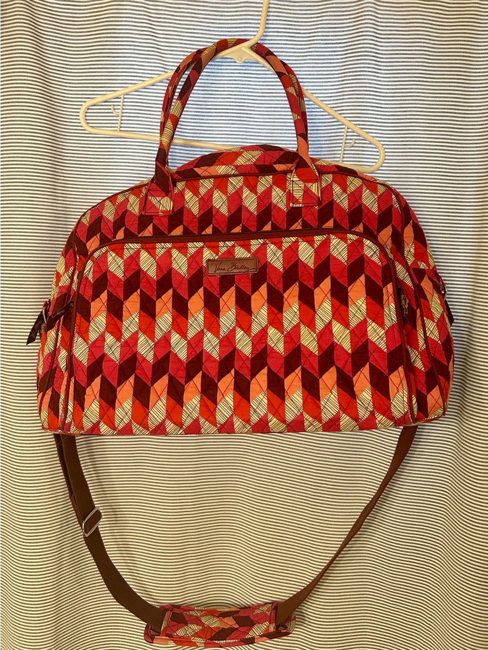 Vera Bradley Weekender Travel Duffel Bag in Vibrant Bohemian Chevron Pattern